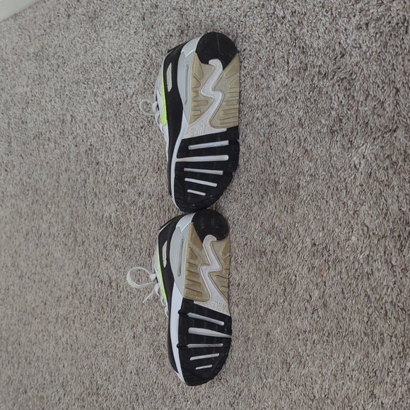 Nike Grade School Air Max 90 LTR Sneakers White Black Neon Green Yellow Size 1 - Picture 8 of 8